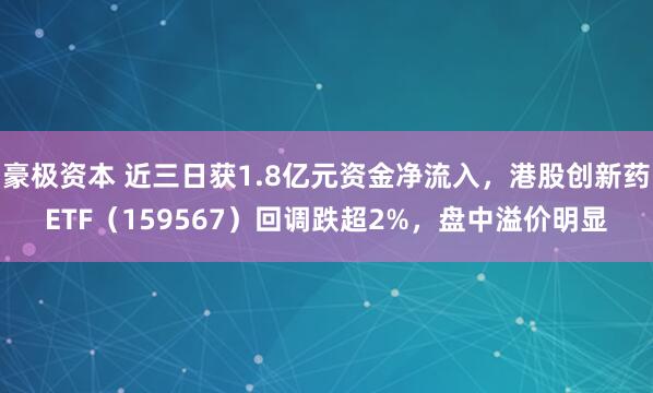 豪极资本 近三日获1.8亿元资金净流入，港股创新药ETF（159567）回调跌超2%，盘中溢价明显